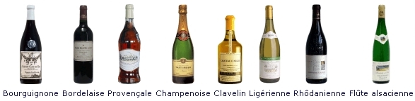 Différents styles de bouteille de vin