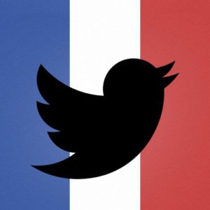 Logo Twitter sur drapeau français