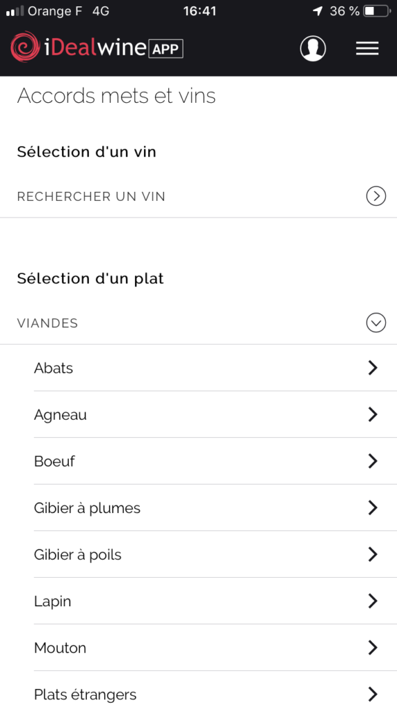 Recherche accord mets vins iDealWine