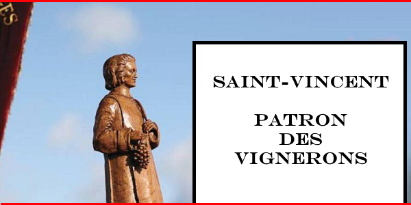 Saint vincent est le saint patron des vignerons et de la Bourgogne
