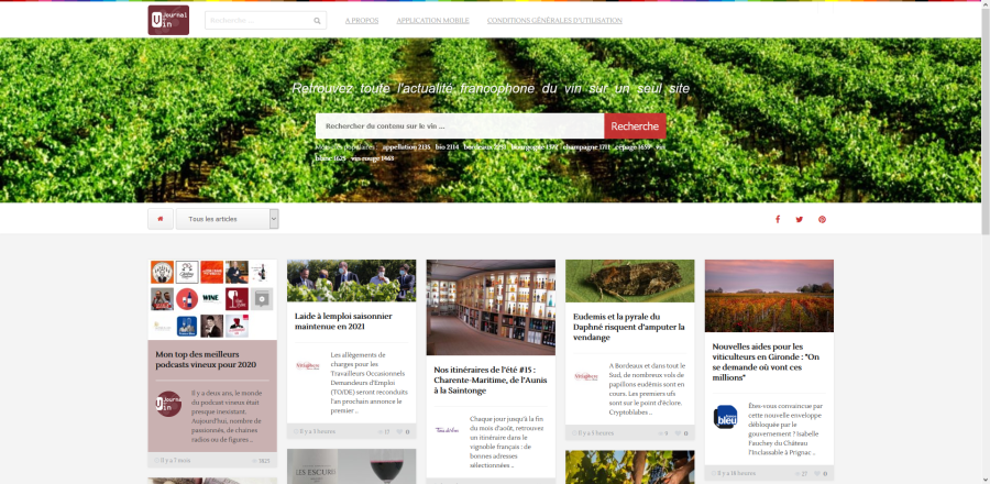 Journal du vin version site Internet - navigateur