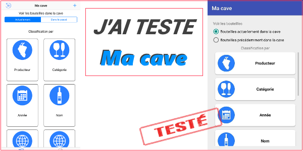 Test de l'application mobile Ma cave à vin