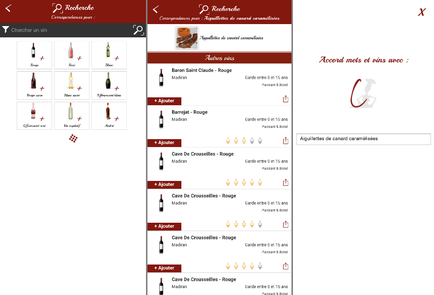 easycave - recherche de vin et accords vin et plats