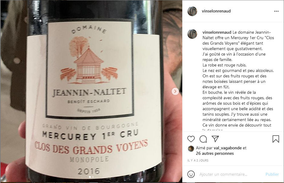 Mercurey 1er Cru sur Instagram de vinselonrenaud