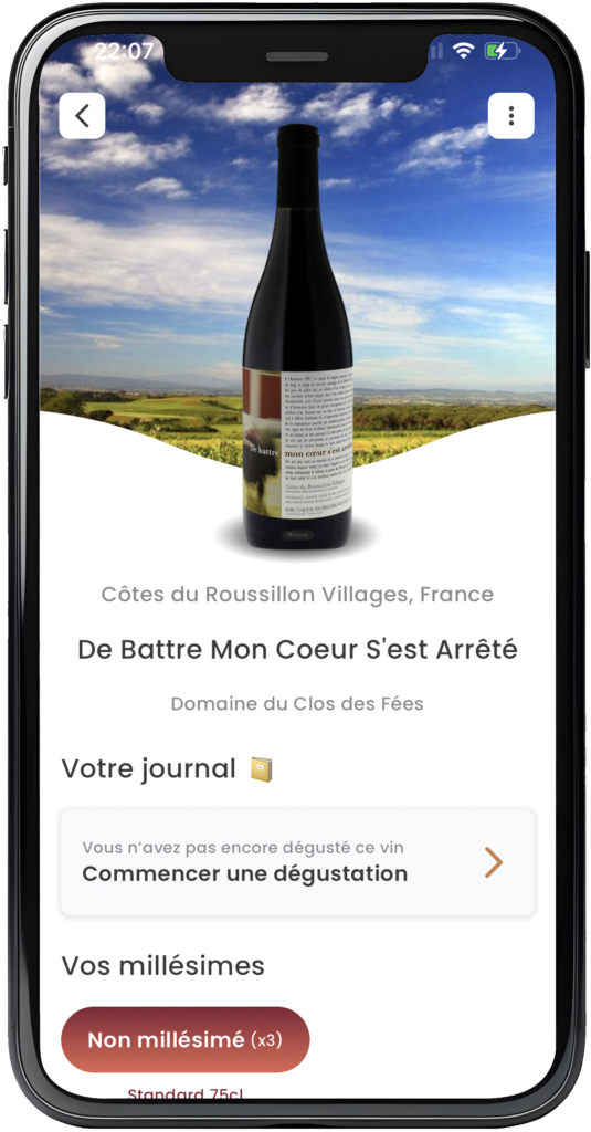 app oeni - fiche vin